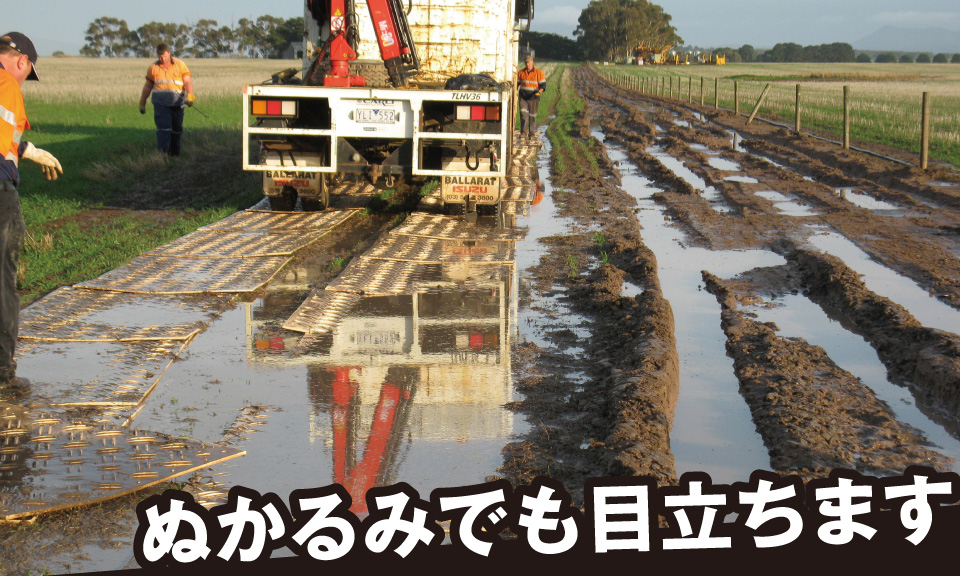 ぬかるみでも目立ちます